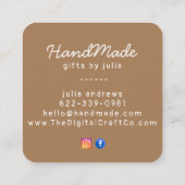 ブラウンクラフト紙からハート型の工芸品 コーリングカード (裏面)