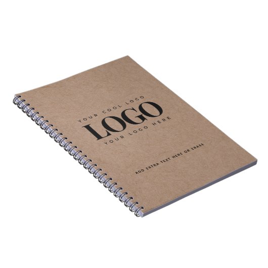 ブラウンクラフト紙のようなラウンドロゴのビジネスカスタムノート ノートブック (右側)