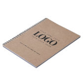 ブラウンクラフト紙のようなラウンドロゴのビジネスカスタムノート ノートブック (左側)