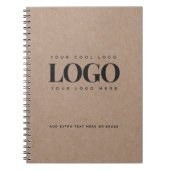 ブラウンクラフト紙のようなラウンドロゴのビジネスカスタムノート ノートブック (正面)