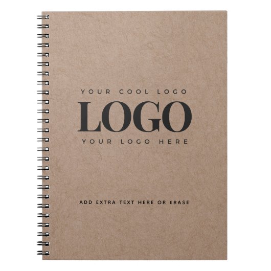 ブラウンクラフト紙のようなラウンドロゴのビジネスカスタムノート ノートブック (正面)