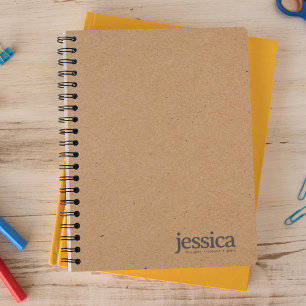 ブラウンクラフト紙のモダンなタイポグラフィ ノートブック