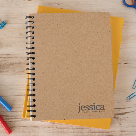 ブラウンクラフト紙のモダンなタイポグラフィ ノートブック