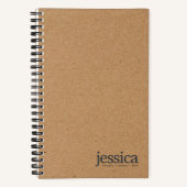 ブラウンクラフト紙のモダンなタイポグラフィ ノートブック (正面)