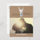 ブラウンクラフト紙シルバートナディアクリスマスフォト シーズンポストカード (正面/裏面)