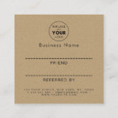 ブラウンクラフト紙モダン&ミニマリスト追加ロゴ 紹介カード (裏面)