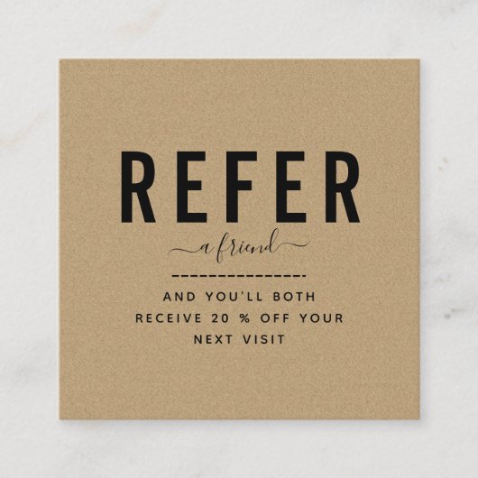 ブラウンクラフト紙モダン&ミニマリスト追加ロゴ 紹介カード (正面)