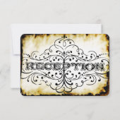 ブラウンクラフト紙中世タイポグラフィウェディングRSVP 出欠カード (裏面)