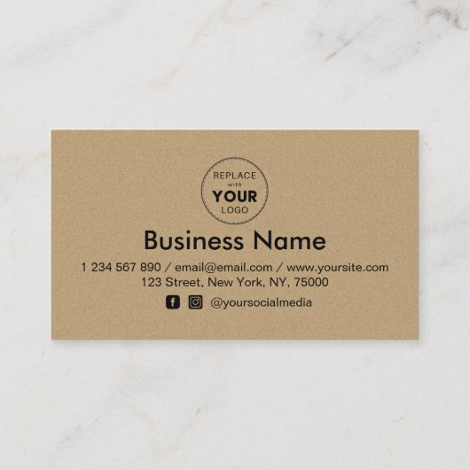 ブラウンクラフト紙 ロゴを追加 オーダーメイド ミニマル ロイヤリティカード (裏面)