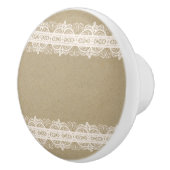 ブラウンクラフト紙&素朴ホワイトレース セラミックノブ (右)