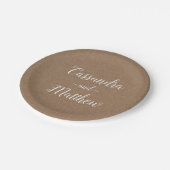 ブラウンクラフト結婚ズカントリー素朴ブライダルシャワー ペーパープレート (アングル)