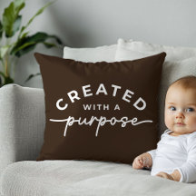 ブラウンクリスチャン引用文装飾用クッション