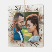 ブラウンクリスマスオーナメント初年結婚したカップル セラミックオーナメント (左)