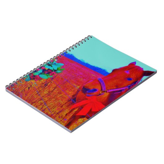 ブラウンクリスマスカラーホース:名前を追加 ノートブック (左側)