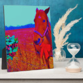 ブラウンクリスマスカラーホース:名前を追加 フォトプラーク (側面)