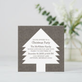 ブラウンクリスマスツリー渦巻きパーティー招待状 招待状 (スタンド正面)
