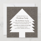 ブラウンクリスマスツリー渦巻きパーティー招待状 招待状 (正面)