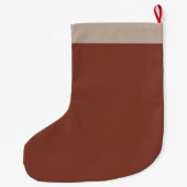ブラウンクリスマステラコッタ書道カスタム ラージクリスマスストッキング (裏面)