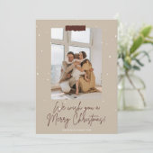 ブラウンクリスマスファミリーグリーティングフォトカード 招待状 (スタンド正面)