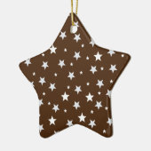 ブラウンクリスマスホリデーにホワイトスターズ セラミックオーナメント (左)