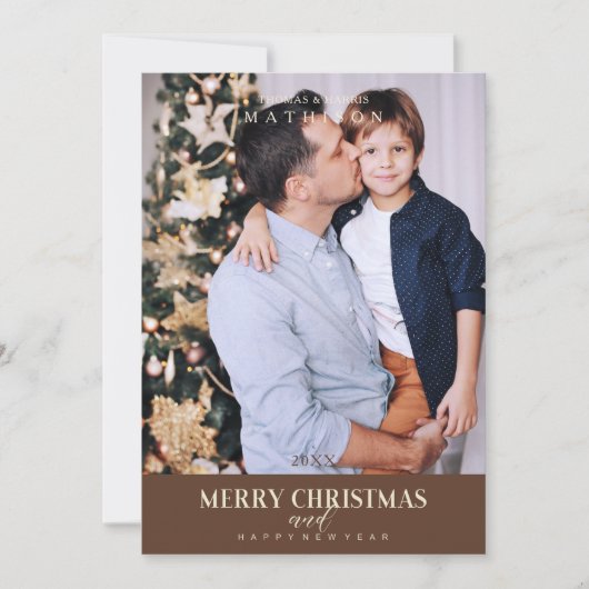 ブラウンクリスマスモダンの洗練された写真家族 (正面)