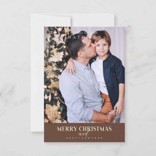 ブラウンクリスマスモダンの洗練された写真家族 (正面)