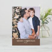 ブラウンクリスマスモダンの洗練された写真家族 (スタンド正面)