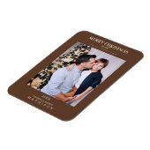 ブラウンクリスマスモダンの洗練された写真家族 マグネット (左側)