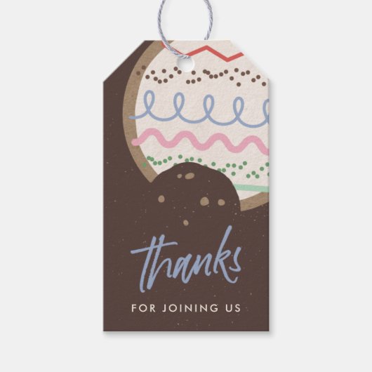 ブラウンクリスマス飾クッキーのパーティー好意ラベル ギフトタグ (正面)