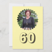 ブラウンクリーミー60誕生日かわいい鳥ディナーパーティー 招待状 (裏面)