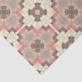 ブラウンクリームとピンクの幾何学的モザイク模様 薄葉紙 (詳細)