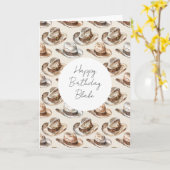 ブラウンクリームアドベンチャーハーツ バースデー カード (黄色い花)