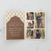 ブラウンクリームイカットオールインワンインディアン結婚 招待状 (内部)