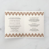 ブラウンクリームイカットオールインワンシーク結婚ズ 招待状 (内部)