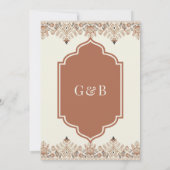 ブラウンクリームイカット アナンドカラージ シーク教ウェディング 招待状 (裏面)