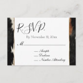 ブラウンクリームウエスタンコウィドウェディングRSVP エンクロージャーカード (正面)