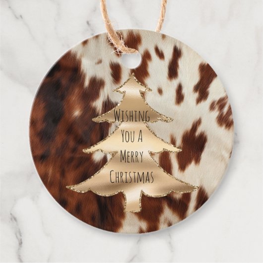 ブラウンクリームウエスタンコウィドクリスマス フェイバータグ (正面)