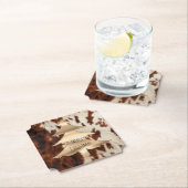 ブラウンクリームウエスタンコウィドクリスマス ペーパーコースター (インサイチュ)