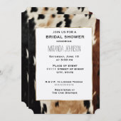 ブラウンクリームウエスタンコウィドブライダルシャワー 招待状 (正面/裏面)