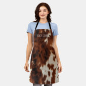 ブラウンクリームウエスタンコウィド エプロン (着用した状態)