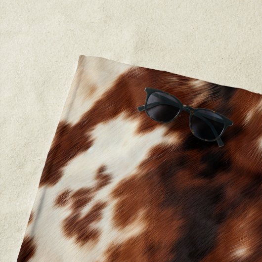 ブラウンクリームウエスタンコウィド ビーチタオル (インサイチュ)