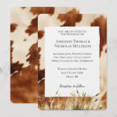 ブラウンクリームカウハイドウェディング 招待状 (正面/裏面)