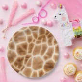 ブラウンクリームキリン動物サファリ ペーパープレート (パーティー)