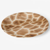 ブラウンクリームキリン動物サファリ ペーパープレート (アングル)