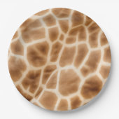 ブラウンクリームキリン動物サファリ ペーパープレート (正面)