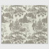 ブラウンクリームクリスマスウィンターワンダーランド ラッピングペーパー (フラット)