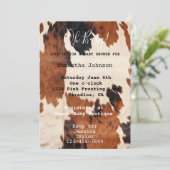 ブラウンクリームコウィドカウボーイ女性のカーボーイベビーシャワー 招待状 (スタンド正面)