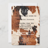 ブラウンクリームコウィドカウボーイ女性のカーボーイベビーシャワー 招待状 (正面)