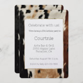 ブラウンクリームコウィド女性のカーボーイカウボーイ誕生日 招待状 (正面/裏面)