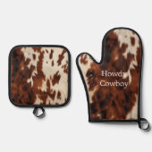 ブラウンクリームコウィド 鍋つかみ&鍋敷きセット (正面)